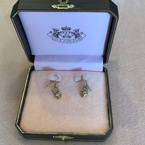 Juicy Couture Mini Heart Dangly Gold Earrings